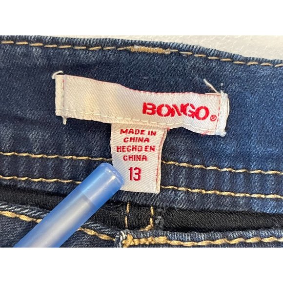 Bongo Womens Jeans Tapered Leg Mid Rise Stretch Five Design Pockets Blue Size 13 - Picture 8 of 10